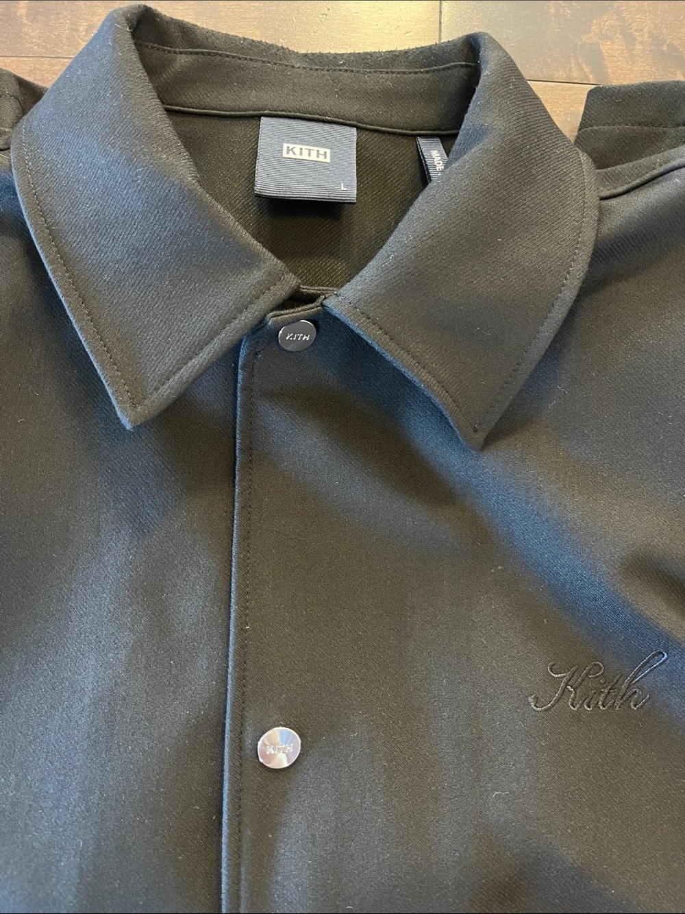 Kith Black Script Logo Snap-Front Jacket Large - Picture 15 of 15